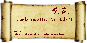 Istvánovits Paszkál névjegykártya